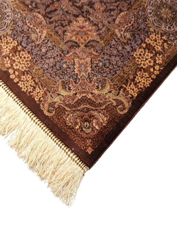 Detail image of  3' 6 x 4' 11 Ghom Silk Rug