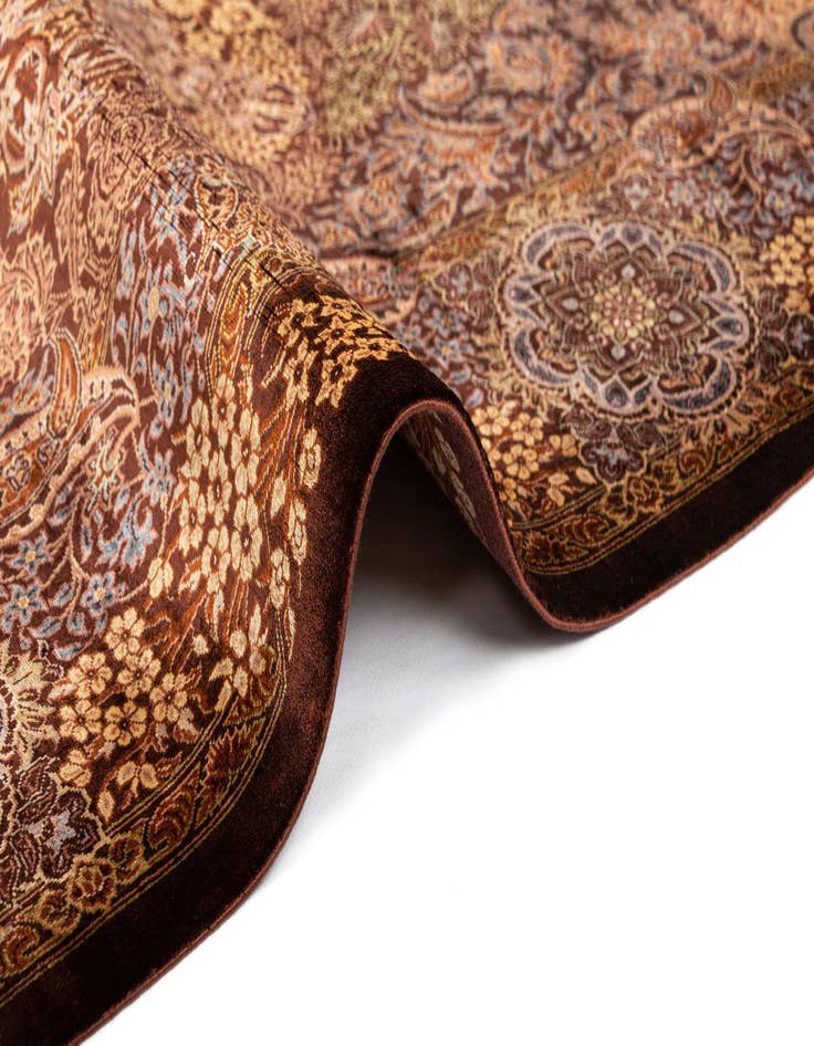 Detail image of  3' 6 x 4' 11 Ghom Silk Rug