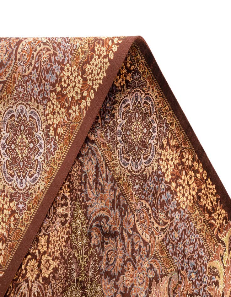 Detail image of  3' 6 x 4' 11 Ghom Silk Rug