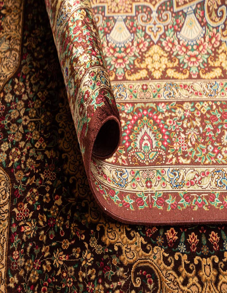 Detail image of  3' 1 x 5' Ghom Silk Rug