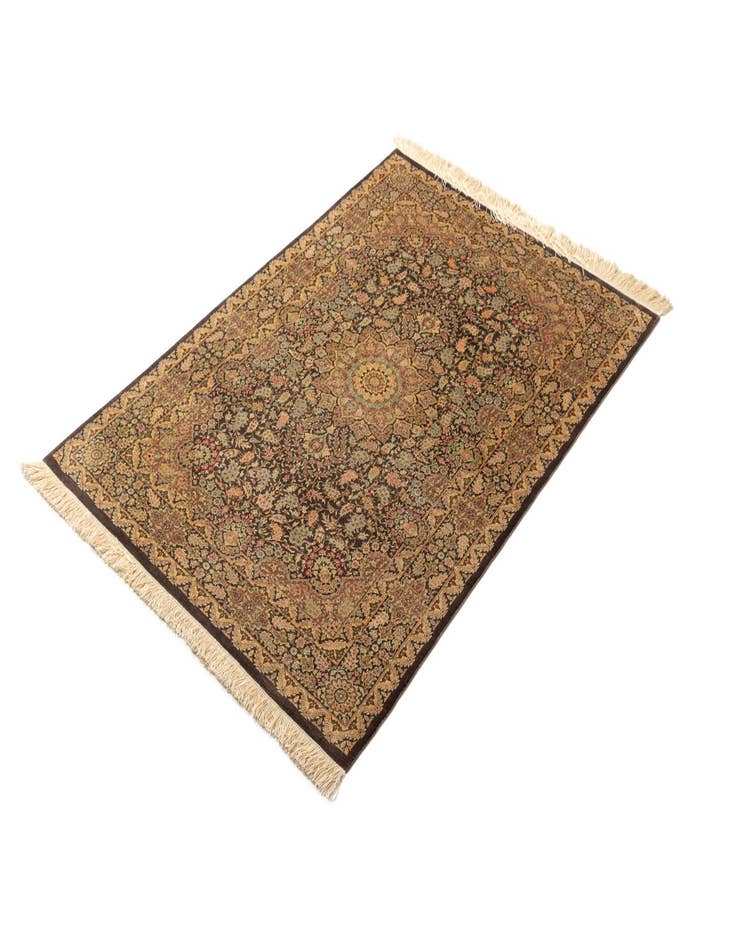 Detail image of  3' 3 x 4' 11 Ghom Silk Rug