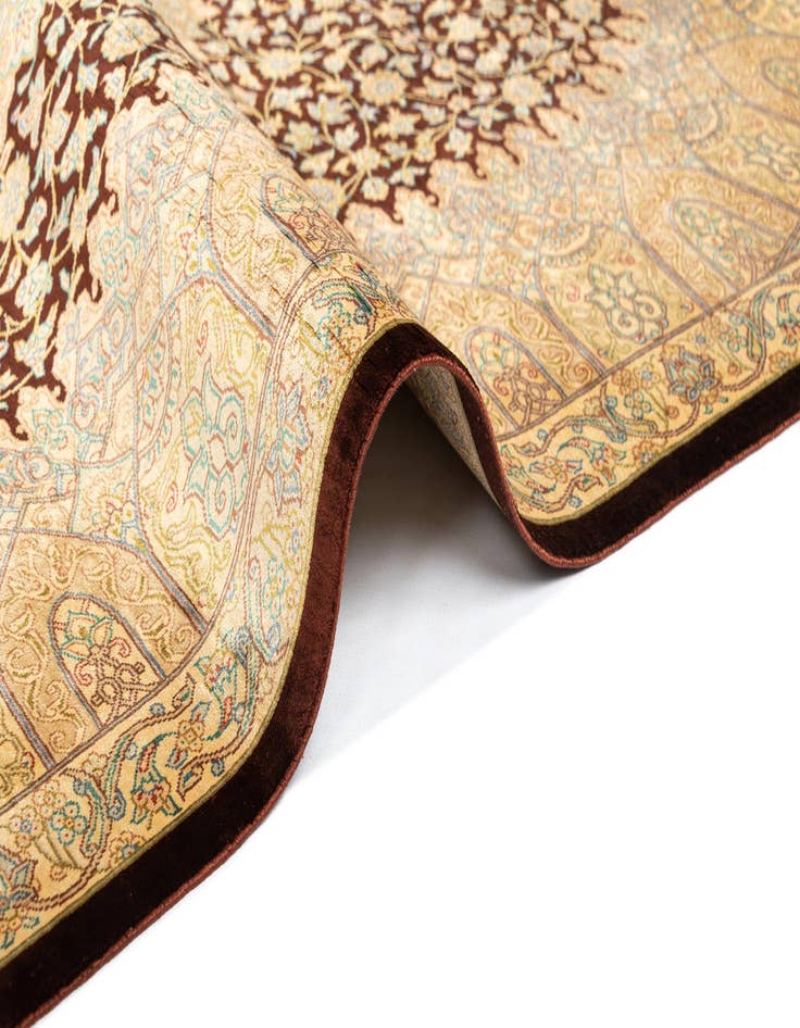 Detail image of  3' 4 x 5' 1 Ghom Silk Rug