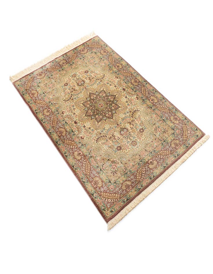 Detail image of  3' 3 x 4' 10 Ghom Silk Rug