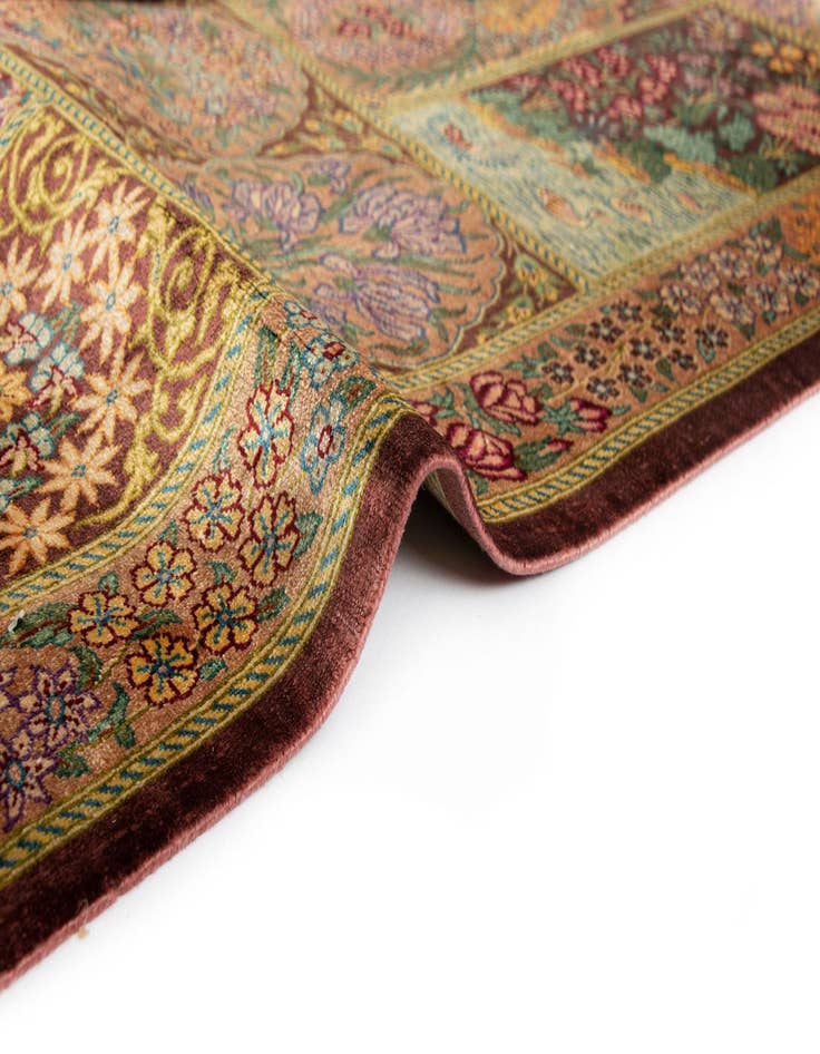 Detail image of  2' x 2' 11 Ghom Silk Rug