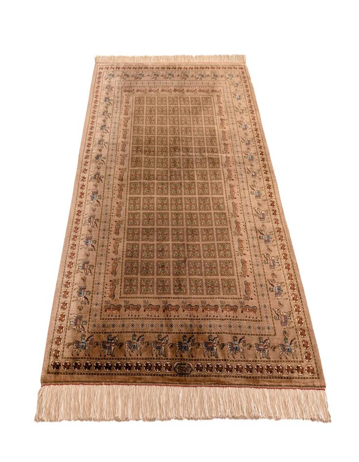 Detail image of  3' 3 x 4' 11 Ghom Silk Rug