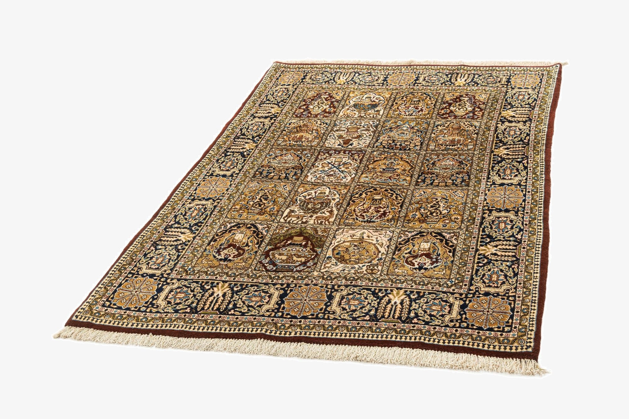  4' 7 x 6' 10 Ghom Silk Rug