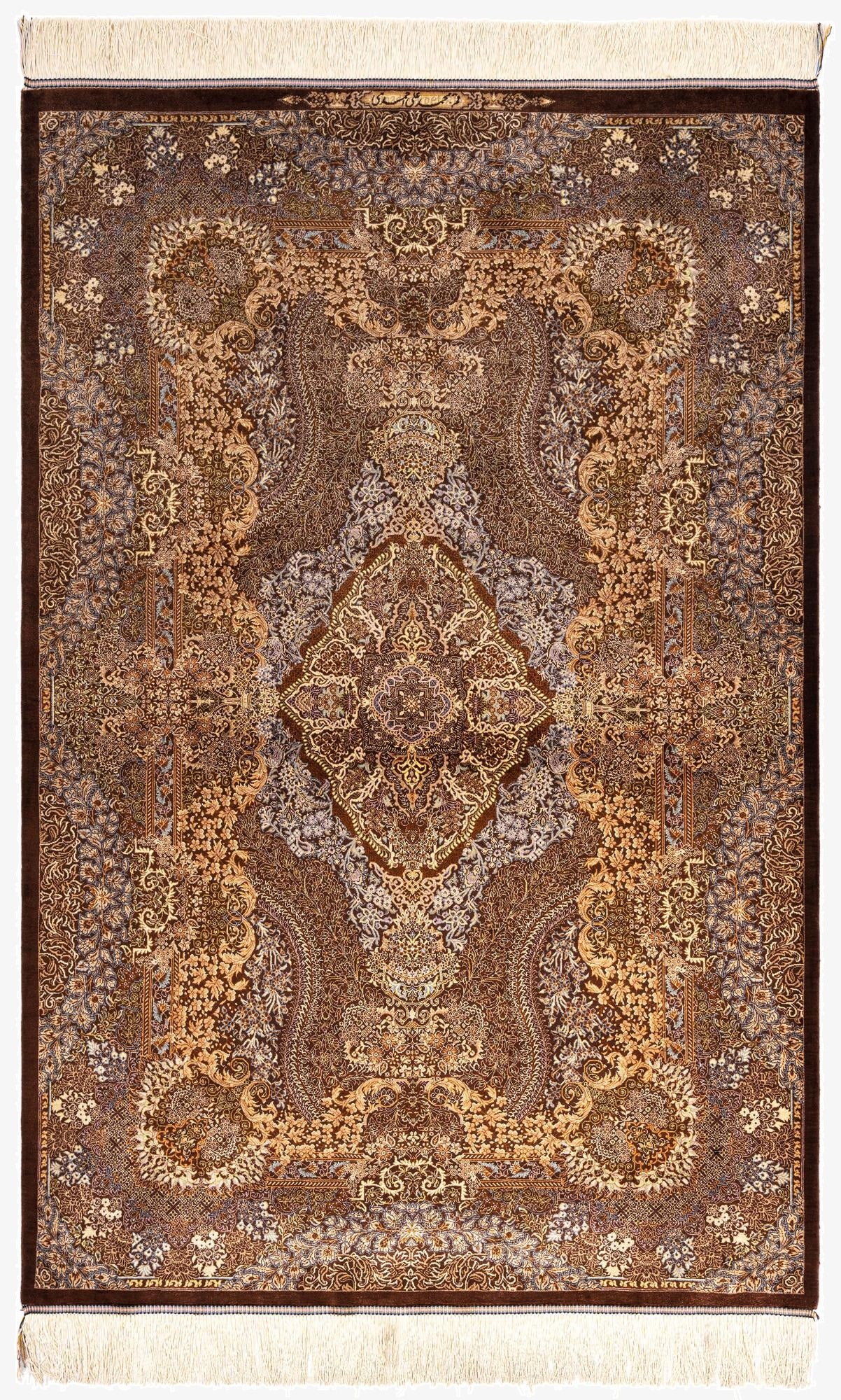  3' 5 x 5' Ghom Silk Rug