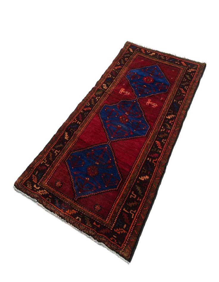 Detail image of  4' 1 x 7' 6 Hamedan Wool Rug