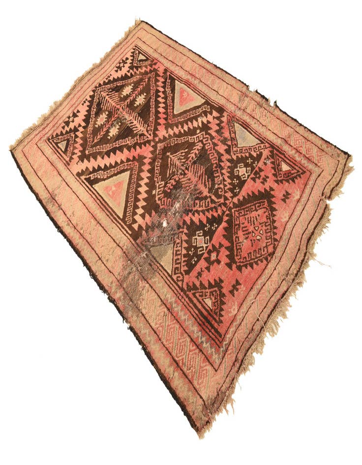 Detail image of  4' 2 x 6' 4  Hand Knotted Hamedan Persian Wool Rug