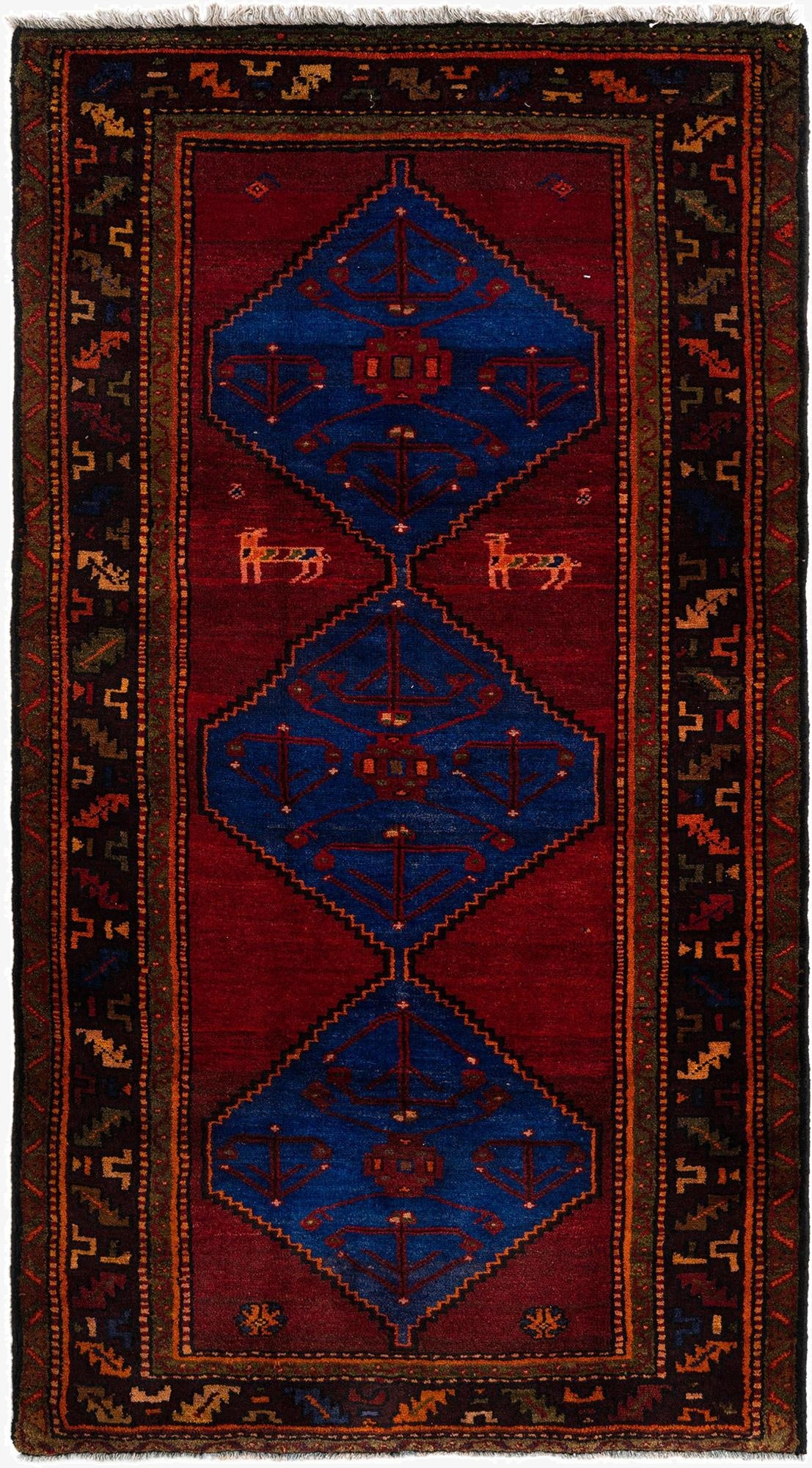  4' 1 x 7' 6 Hamedan Wool Rug