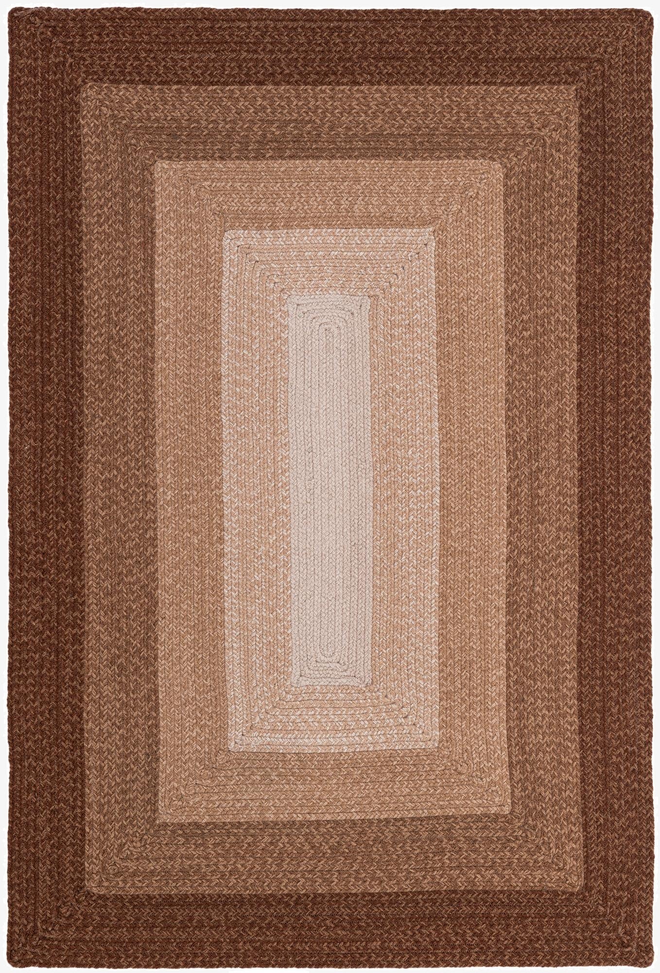  4' 1 x 6' 1  Hand Hand Braided Wool Rug
