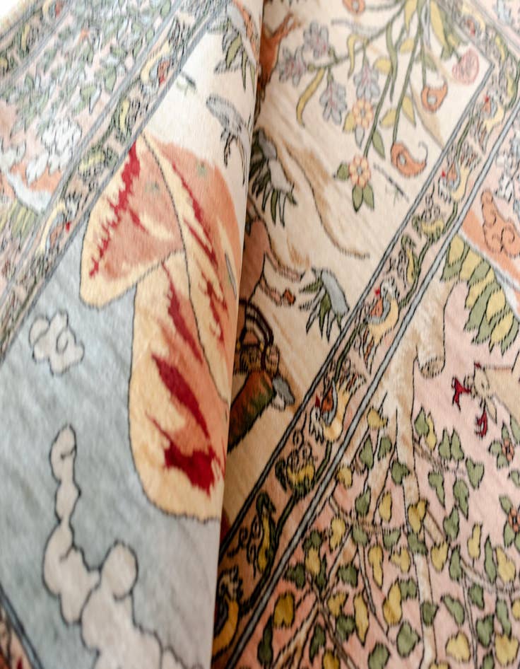 Detail image of  2' 2 x 2' 11 Hereke Silk Rug