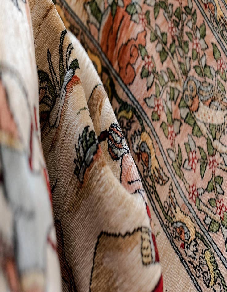 Detail image of  2' 2 x 2' 11 Hereke Silk Rug