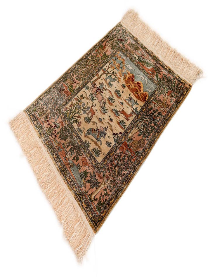 Detail image of  2' 2 x 2' 11 Hereke Silk Rug