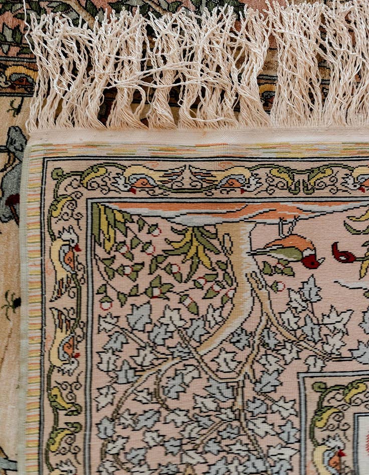 Detail image of  2' 2 x 2' 11 Hereke Silk Rug