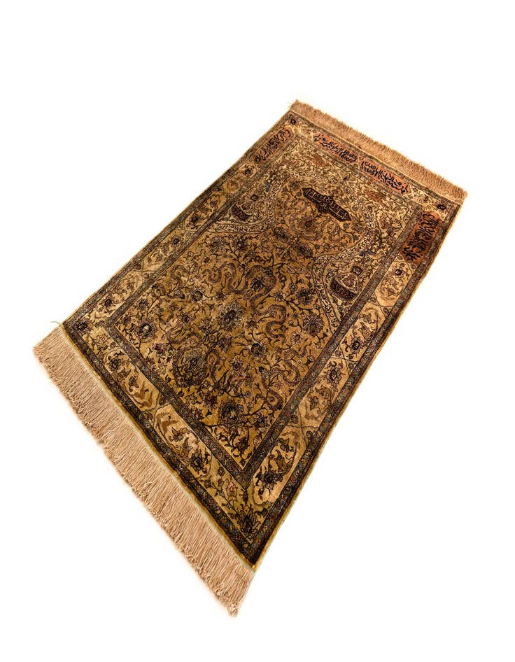 Detail image of  2' 11 x 4' 4 Hereke Silk Rug