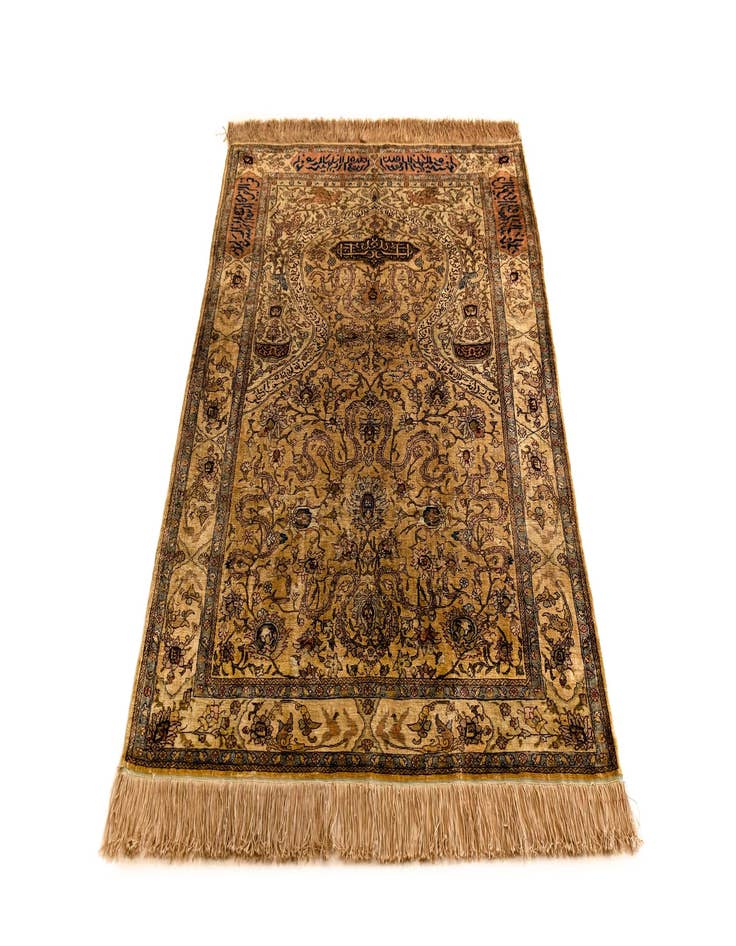 Detail image of  2' 11 x 4' 4 Hereke Silk Rug