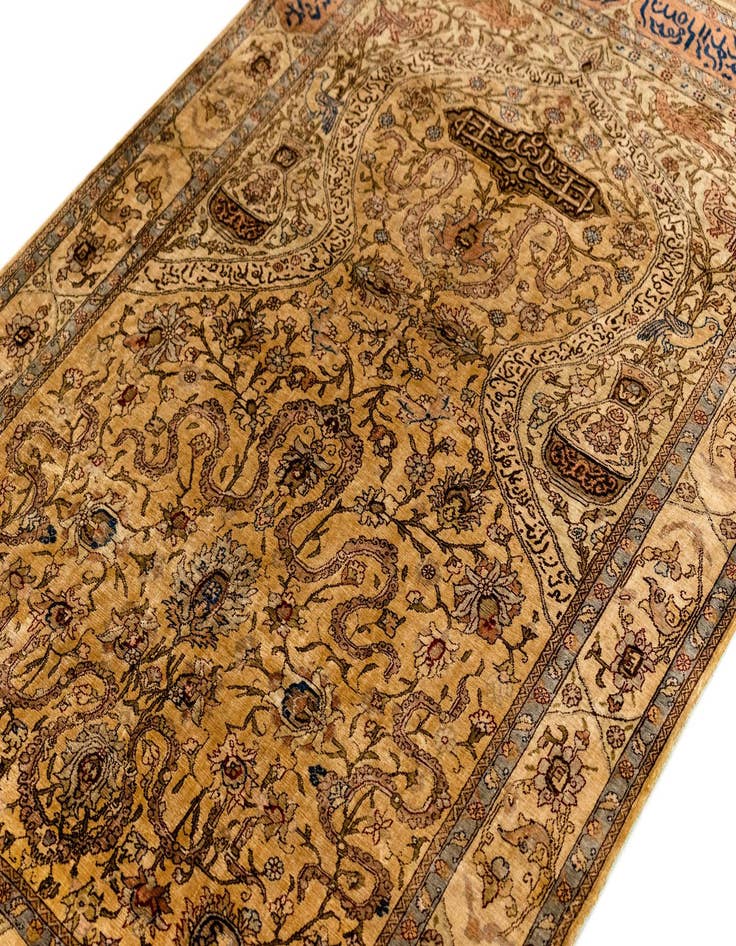 Detail image of  2' 11 x 4' 4 Hereke Silk Rug