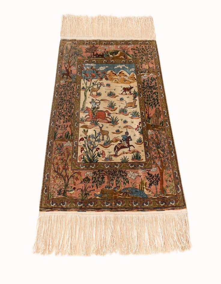 Detail image of 2' 4 x 2' 7 Hereke Silk Rug