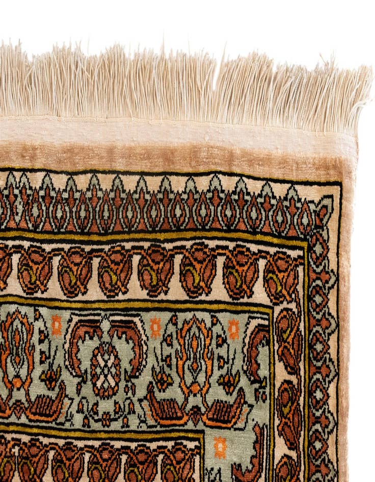 Detail image of  1' 9 x 2' 7 Hereke Silk Rug