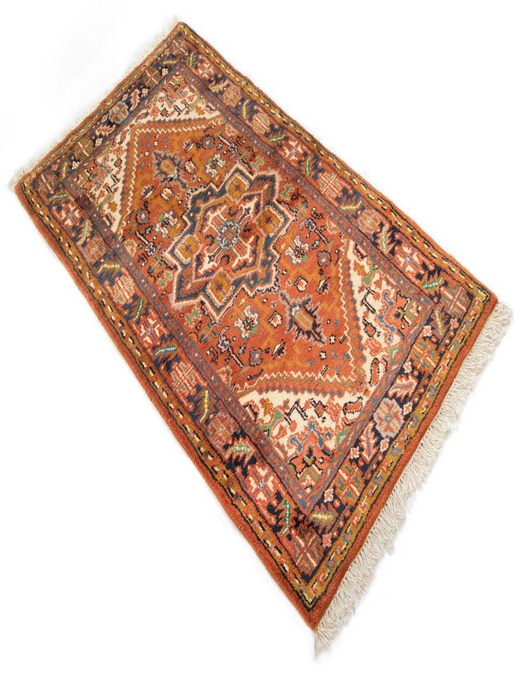 Detail image of  3' 2 x 5' 5  Hand Knotted Heriz Wool Rug