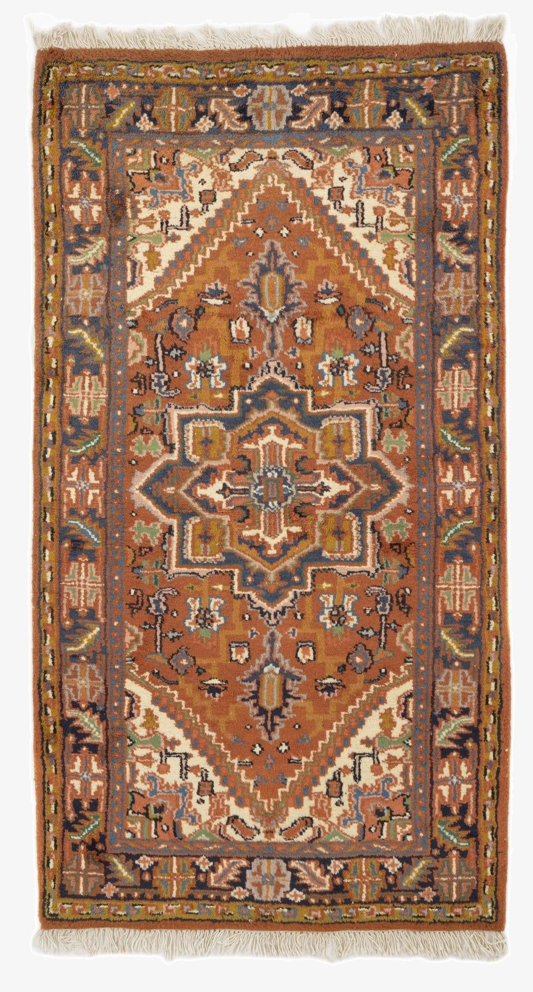 3' 2 x 5' 5  Hand Knotted Heriz Wool Rug