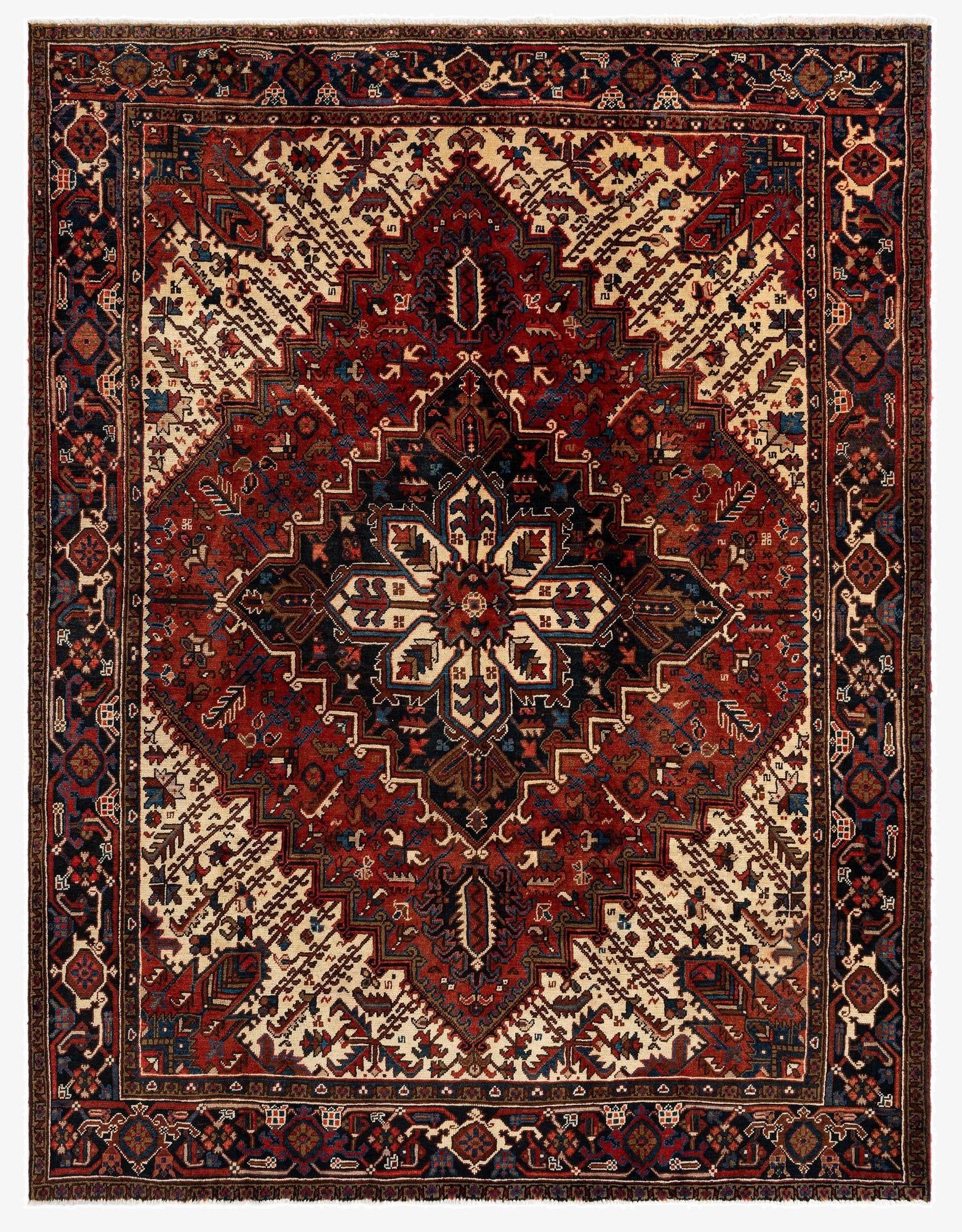  7' 1 x 9' 3 Heriz Wool Rug