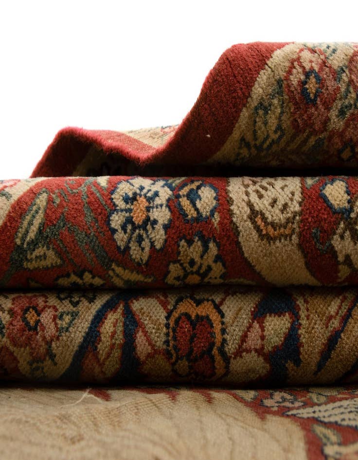 Detail image of  4' 7 x 7' 4  Hand Knotted Isfahan Persian Wool Rug