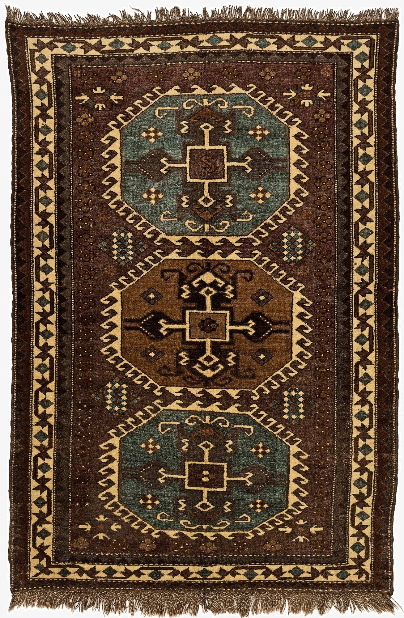  4' 6 x 6' 7  Hand Knotted Kars Wool Rug