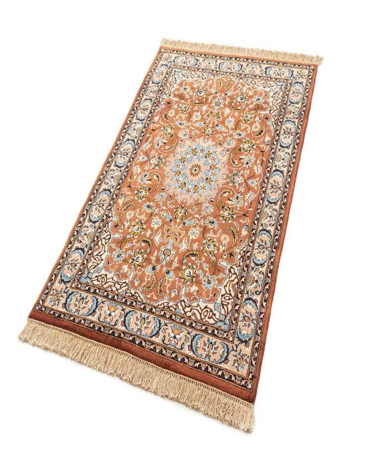 Detail image of  4' x 5' 10  Hand Knotted Kashan Oriental Wool Rug