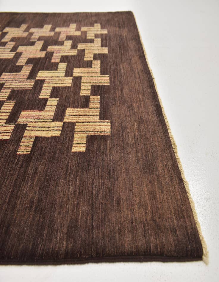 Detail image of  6' x 8' 8  Hand Knotted Kashkuli Gabbeh Wool Rug