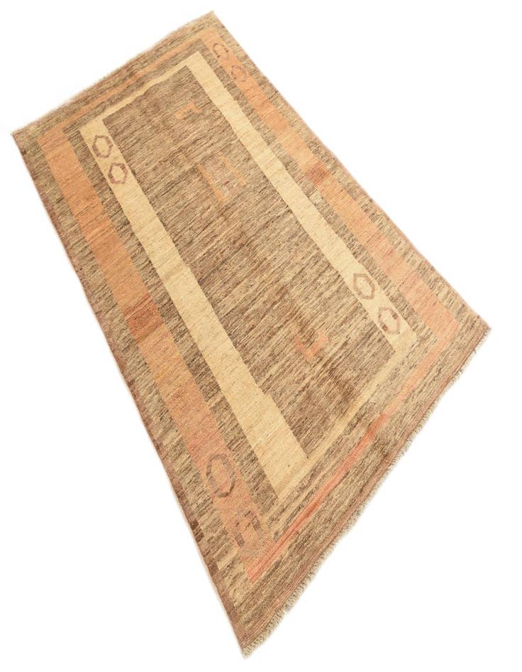 Detail image of  3' 9 x 5' 10  Hand Knotted Kashkuli Gabbeh Wool Rug