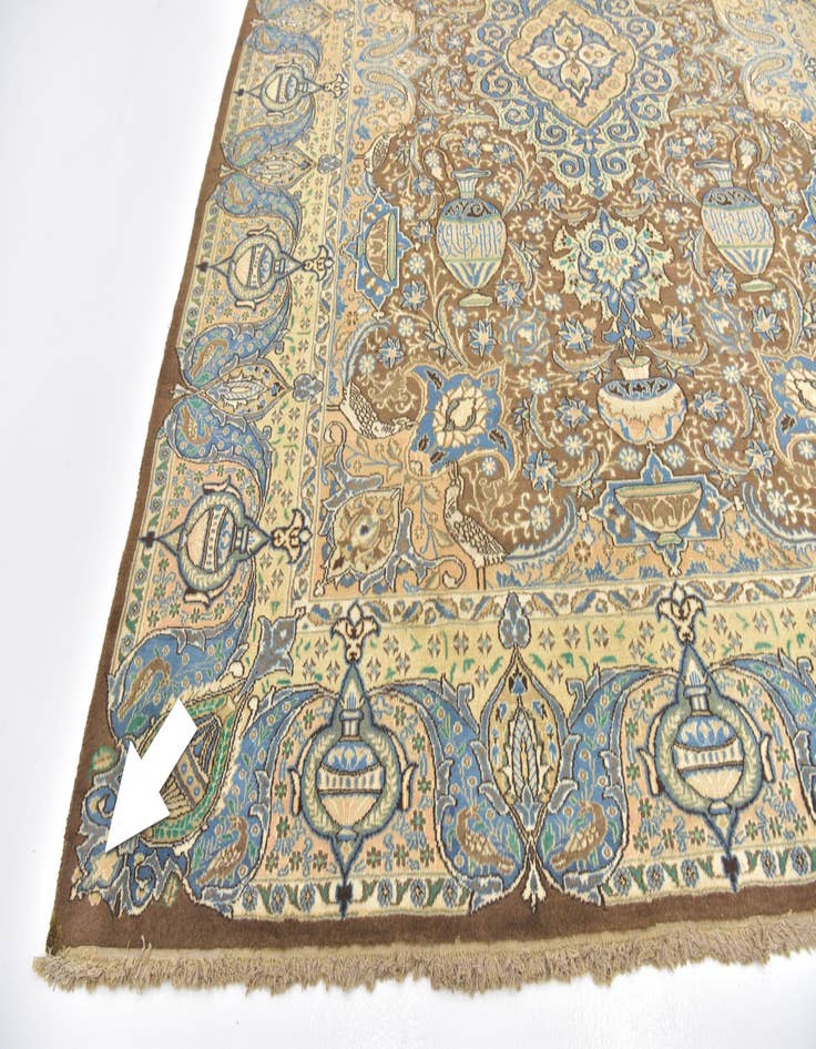 Detail image of  9' 8 x 12' 7  Hand Knotted Kashmar Persian Wool Rug