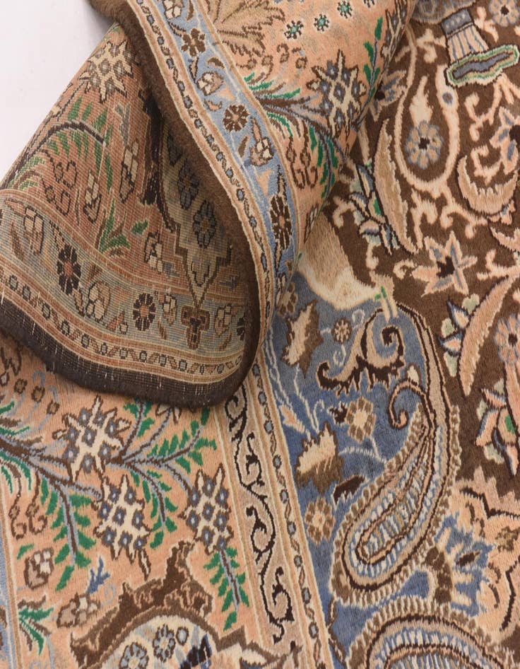 Detail image of  9' 7 x 13'  Hand Knotted Kashmar Persian Wool Rug