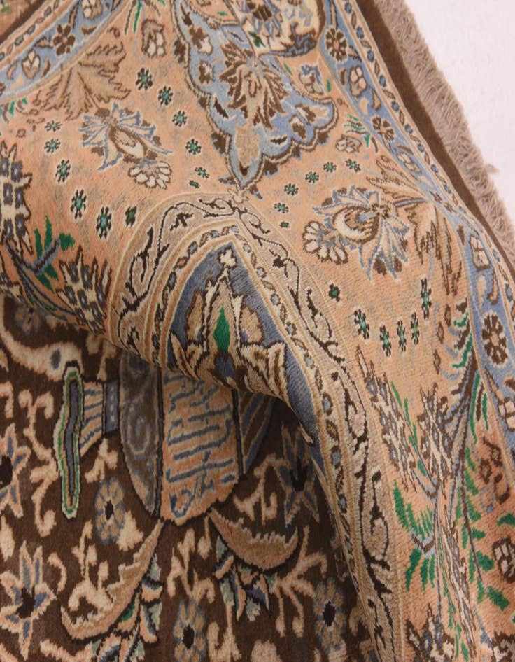 Detail image of  9' 7 x 13'  Hand Knotted Kashmar Persian Wool Rug