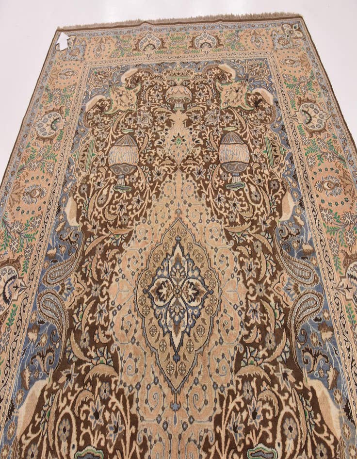 Detail image of  9' 7 x 13'  Hand Knotted Kashmar Persian Wool Rug