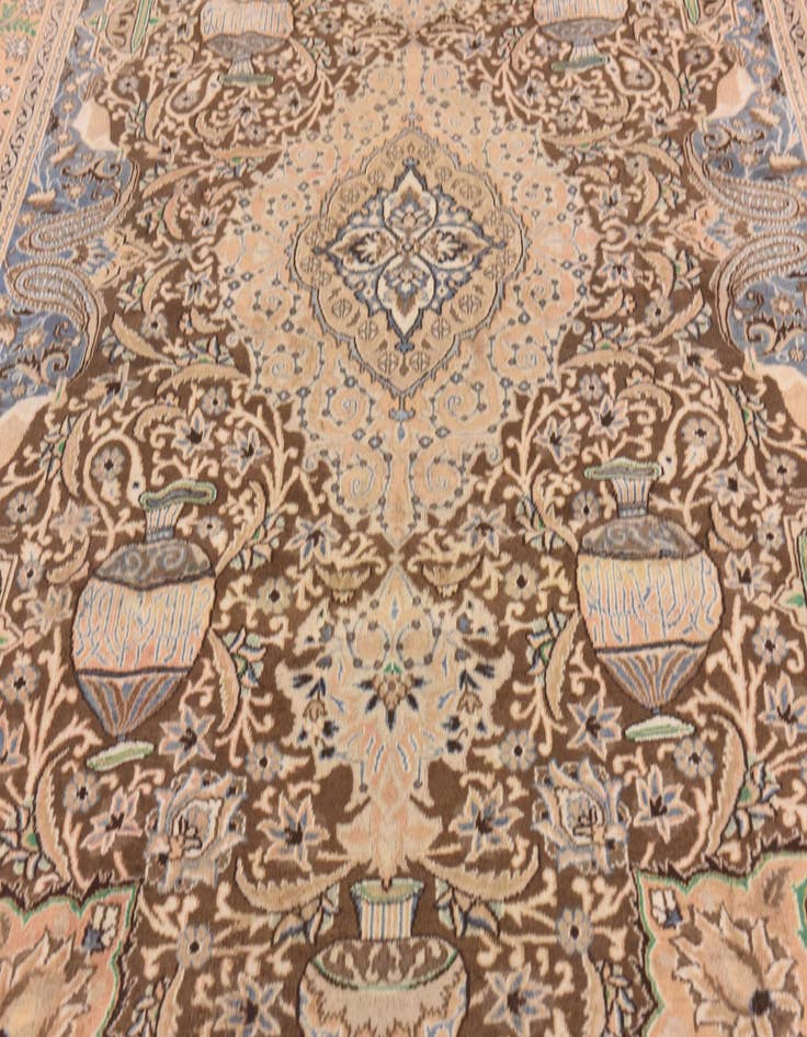 Detail image of  9' 7 x 13'  Hand Knotted Kashmar Persian Wool Rug