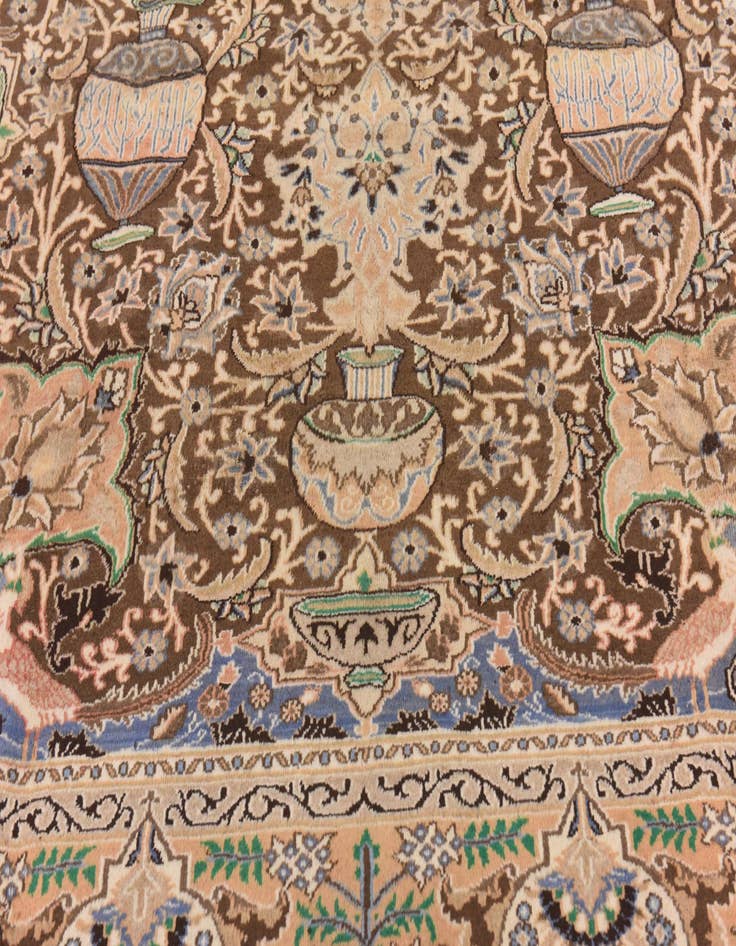 Detail image of  9' 7 x 13'  Hand Knotted Kashmar Persian Wool Rug
