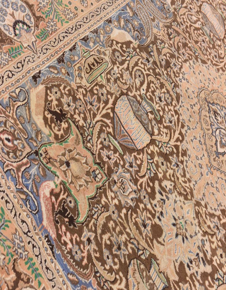 Detail image of  9' 7 x 13'  Hand Knotted Kashmar Persian Wool Rug