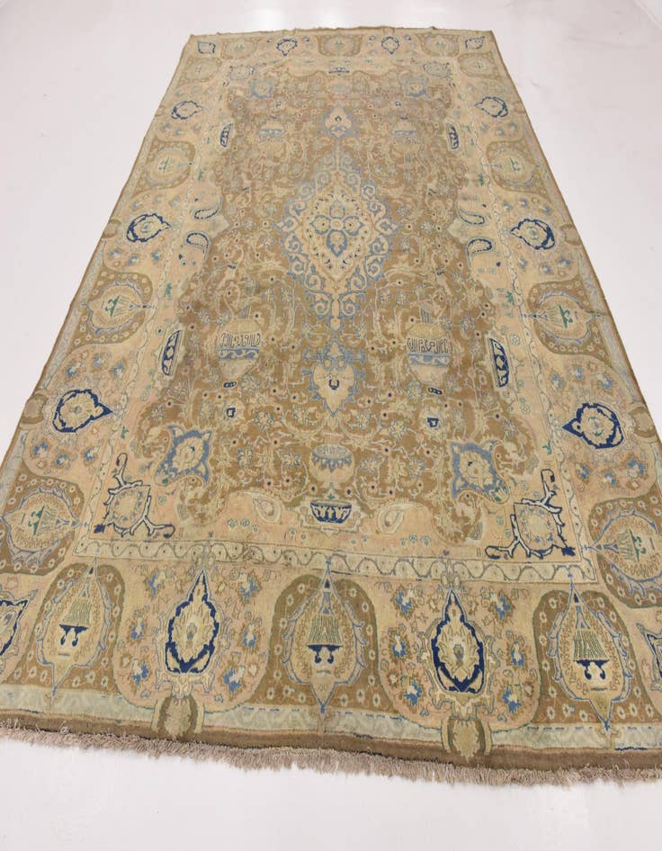 Detail image of 9' 7 x 12' 7 Hand Knotted Kashmar Persian Wool Rug