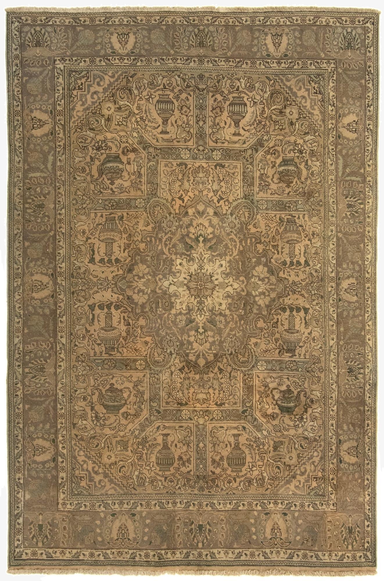  6' 5 x 9' 7  Hand Knotted Kashmar Persian Wool Rug
