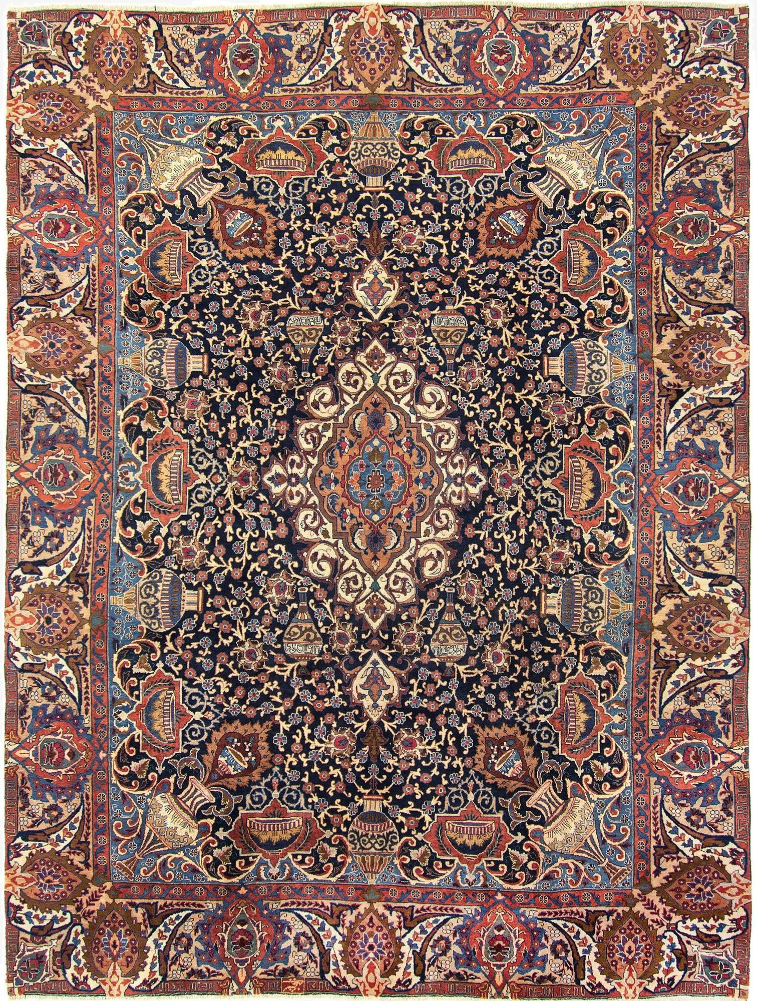  8' 11 x 11' 11  Hand Knotted Kashmar Persian Wool Rug