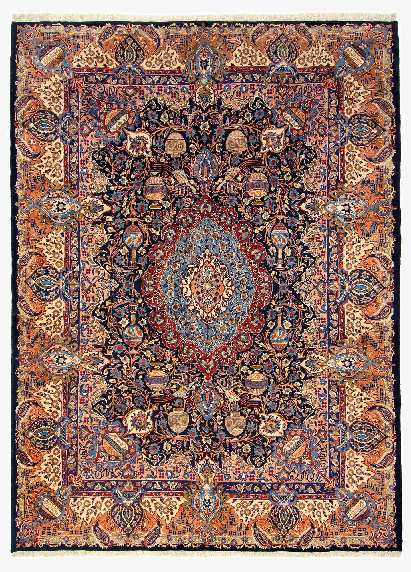  9' 9 x 12' 11  Hand Knotted Kashmir Persian Wool Rug