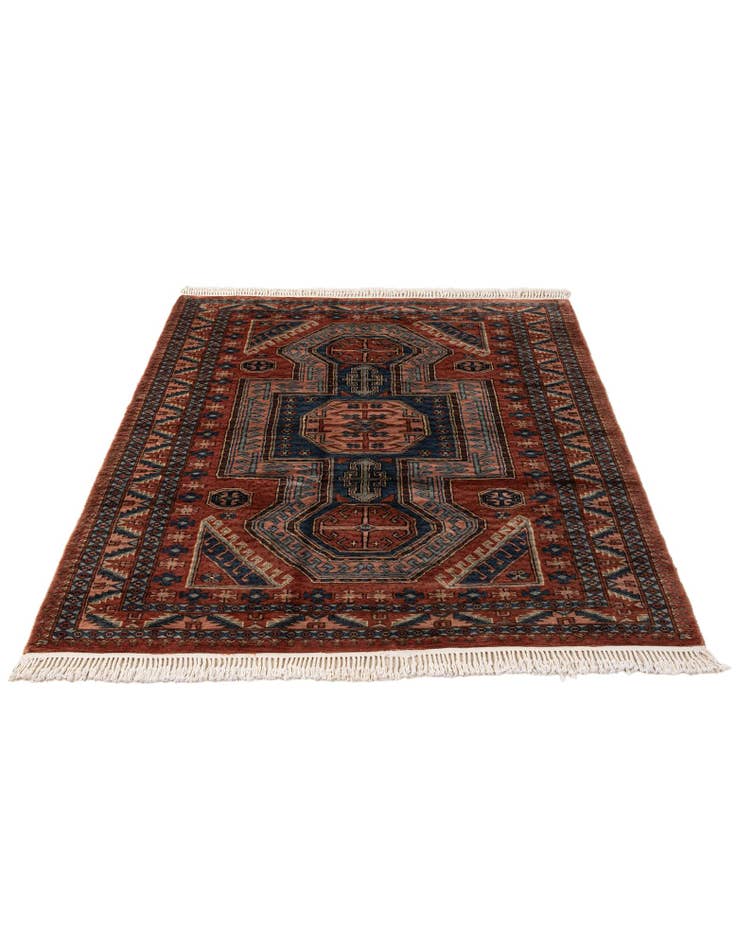 Detail image of  4' 3 x 6' 1  Hand Knotted Kazak Oriental Wool Rug