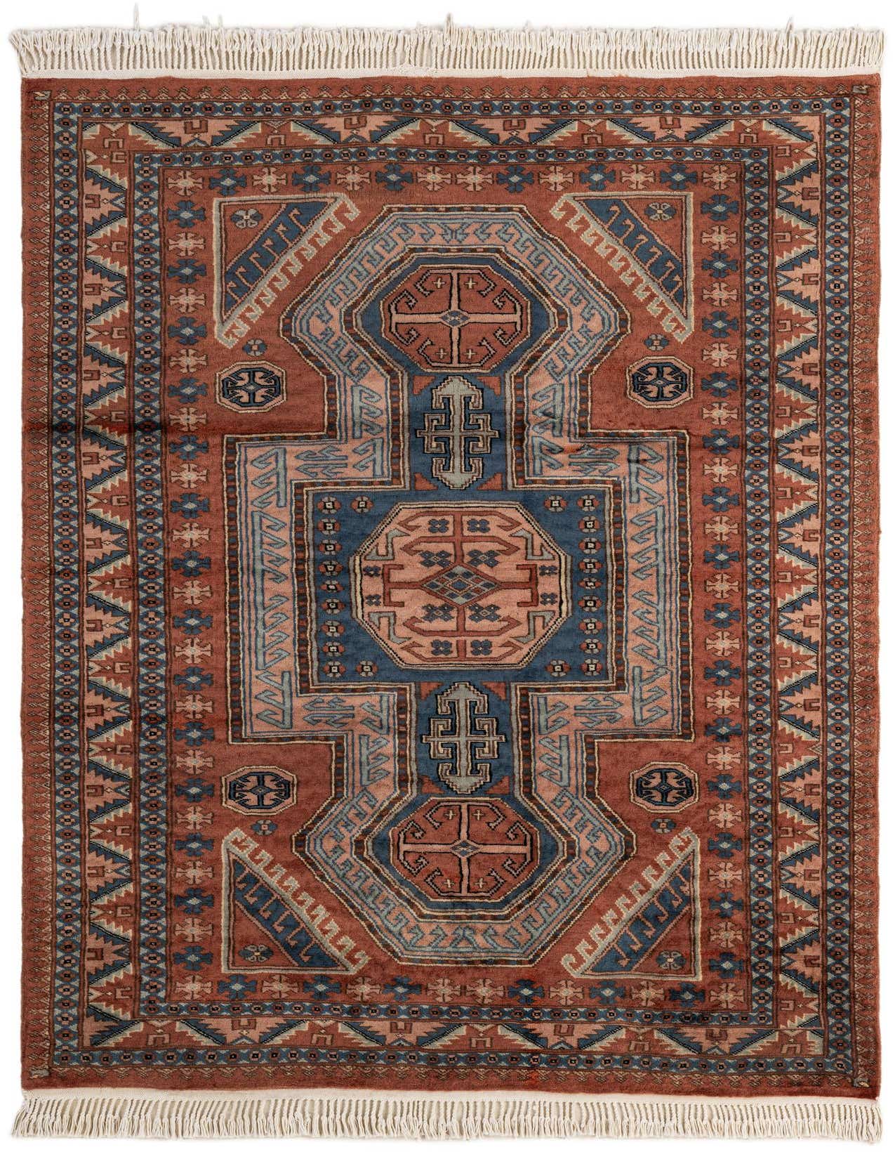 Primary image  4' 3 x 6' 1  Hand Knotted Kazak Oriental Wool Rug