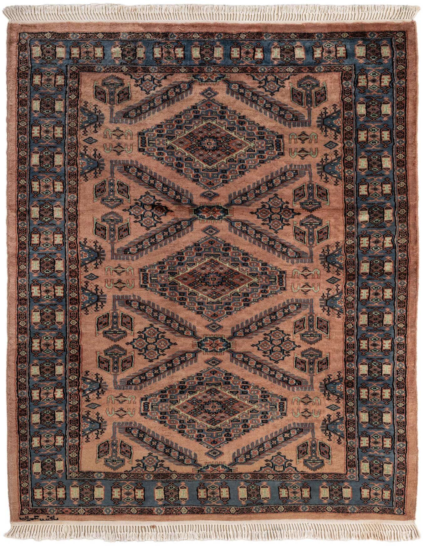 Primary image  4' 4 x 6' 3  Hand Knotted Kazak Oriental Wool Rug