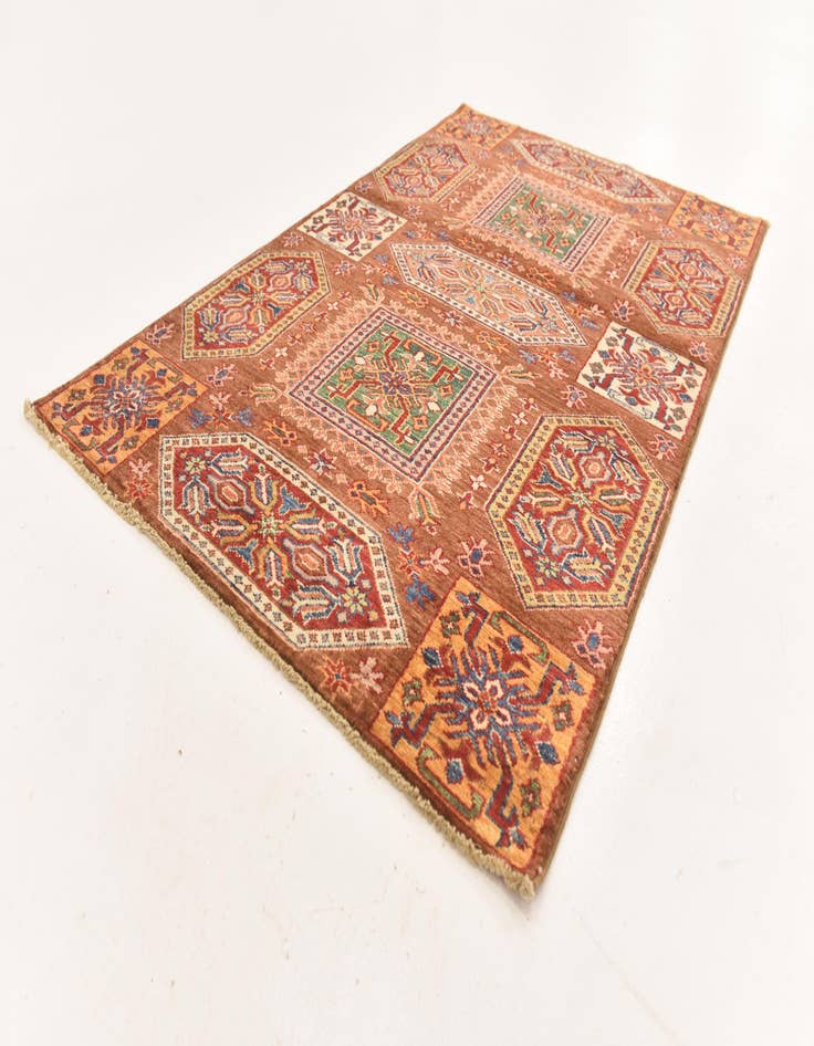 Detail image of  3' 4 x 5' 2  Hand Knotted Kazak Rug