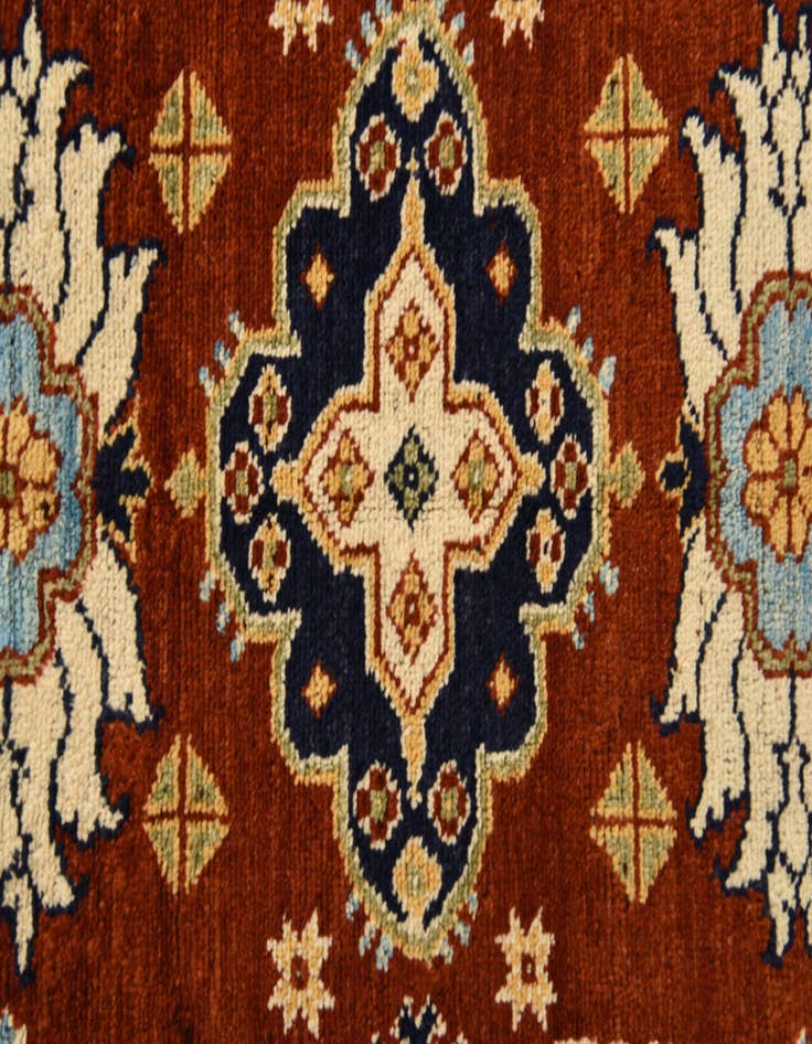 Detail image of  4' x 5' 10  Hand Knotted Kazak Wool Rug