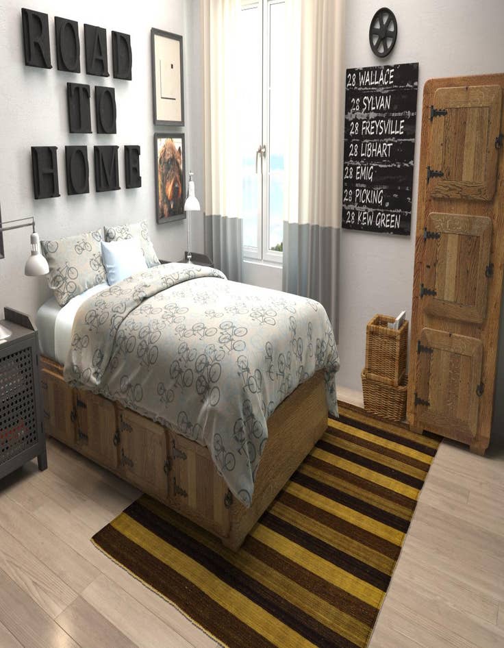 Detail image of  5' 2 x 7'  Hand Woven Kilim Afghan Wool Rug