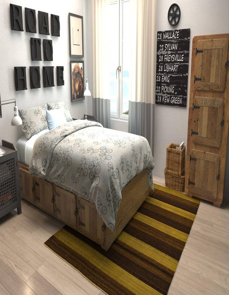 Detail image of  5' 1 x 6' 11  Hand Woven Kilim Afghan Wool Rug